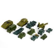 A quantity of Dinky military vehicles and guns etc. Thornycroft Mighty Antar Tank Transporter with