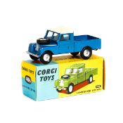 Corgi Toys Land Rover 109' wheel base (406). Example in metallic blue with cream roof, smooth wheels