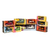 33 Matchbox Models of Yesteryear in pink & yellow/wood grain boxes. Mostly luxury cars including;
