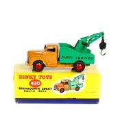 Dinky Toys Commer Breakdown Lorry (430). An example in tan with green rear body, red wheels and