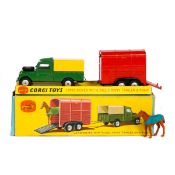 Corgi Toys Gift Set No.2 Land Rover with 'Rice's Pony Trailer. Correct period Land Rover, example in