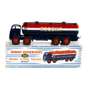 Dinky Supertoys Foden tanker 'Regent' (942). In dark blue, red and white livery. Boxed, some overall