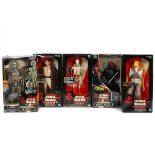 6 Star Wars Episode One 12" figures. Qui-Gon Jinn, Battle Droid, 2X Darth Maul, C-3PO and Jar Jar