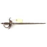 A miniature rapier, of simple construction, in early 15th century style, 16” overall. GC