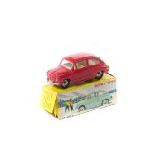 French Dinky Toys Fiat 600D (520). An example in red with cream interior, small dished spun wheels