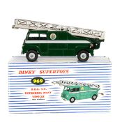 Dinky Supertoys BBC TV Extending Mast Vehicle (969). Dark green body, BBC crest, mast and dish