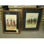 6 modern copies of Scottish regimental prints, after originals by Simkin, each featuring officer,