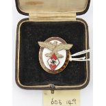 A scarce Third Reich Hitler Youth decoration for Distinguished Foreigners, with unmarked pin back.