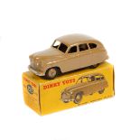 Dinky Toys Standard Vanguard Saloon (40e/153). An example in fawn with covered rear wheel spats,