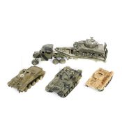 19 kit-built military vehicles in approximately 1:32 scale plus a field gun emplacement on a