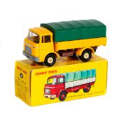 French Dinky Toys Camion Bache 'Gak' Berliet (584). In yellow with yellow wheels, brown metallic