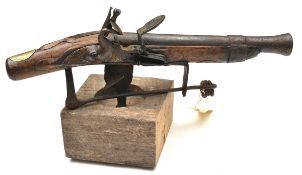 A 19th century flintlock alarm gun, constructed from part of a late 18th century Potsdam musket, 19”