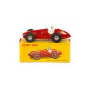 French Dinky Toys Auto De Course Ferrari (23J). In red, with smooth grille, plated convex wheels and
