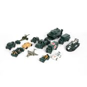 A quantity of Dinky military vehicles and guns etc. Thornycroft Mighty Antar Tank Transporter with