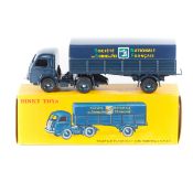 French Dinky Toys Tracteur Panhard Et Semi Remorque S.N.C.F. (575). In dark blue livery, with '