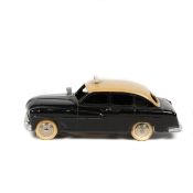 French Dinky Toys Ford Vedette TAXI (24X). An example in black with beige roof and spun wheels. With