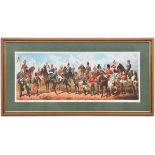 2 coloured prints “The Irish Regiments of the British Army 1897” well mounted and framed, 14½” x
