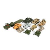 A quantity of Corgi and Solido etc military vehicles and weapons. Tanks include - 2x Centurion