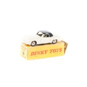 French Dinky Toys Mercedes Benz 190SL (24H). In cream with black roof, with ridged plated wheels and
