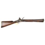 An English steel barrelled flintlock blunderbuss, c 1780; 34½” overall, heavy swamped barrel 18¾”