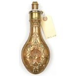 A copper powder flask “Horse” (Riling 1052), patent brass top by G & J W Hawksley, Sheffield,