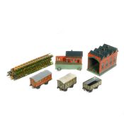 A quantity of Bing Miniature Table Railway. 1920s tinplate OO gauge railway items including; a GWR