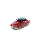 French Dinky Toys Simca 9 Aronde Taxi (24Utb). In deep red with blue roof, deep red wheels with