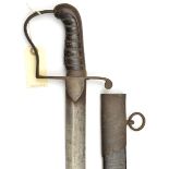 An interesting Irish made 1796 type light cavalry sword, curved, shallow fullered blade 32”,