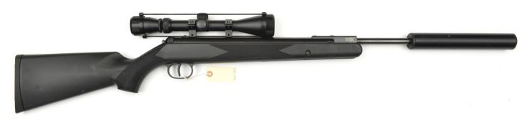 A .22” Hammerli Black Force Black Out 800 break action air rifle, number AC 037014, fitted with 3-