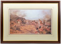 A large coloured print “Alma: Forward Forty Second” after original by Robert Gibb, 1885, well