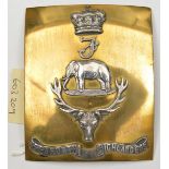 An officer’s gilt and silver plated rectangular SBP of The Seaforth Highlanders, makers stamp of R &