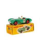 Dinky Toys Aston Martin DB3 Sports (110). An example in mid green with red interior and wheels,