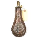 A copper powder flask “Overall” (Riling 431 without rings), patent brass top, graduated nozzle 2-