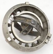 A large WWII German navigational gyroscope (?), of mainly aluminium construction, diameter of