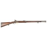 A Volunteer .577” Enfield P56 percussion 2 band short rifle, 49” overall, barrel 33” with B’ham