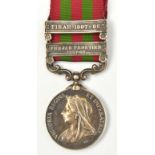 IGS 1895, 2 clasps Punjab Frontier 1897-98, Tirah 1897-98 (4644 Pte A Harden, 2nd Bn Ryl Suss.