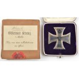 A good 1914 Iron Cross 1st class, with ferrous centre and narrow slightly rounded pin, the back