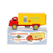 Dinky Supertoys Big Bedford Van 'HEINZ' (923). In red and yellow livery, example with Baked Beans