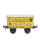 Basset-Lowke Gauge One tinplate Colman's Starch Traffic van. In Colman's yellow