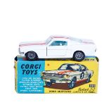 Corgi Toys Ford Mustang Fastback 2+2 Competition Model (325). In white with twin red racing stripes,