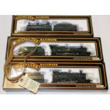 3x Mainline OO gauge locomotives. A GWR Manor Class 4-6-0 locomotive, Cookham Manor 7808, in unlined