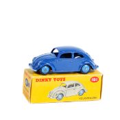 Dinky Toys Volkswagen (181). In RAF style blue with mid blue wheels and black rubber tyres. Boxed,