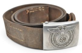 A Third Reich SA one piece aluminium buckle, the reverse with embossed RZM mark and “M4/22” (