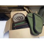 9 good quality modern limp wool lined zip up cases for pistols, comprising 5 x 16”, 3 x 13” and