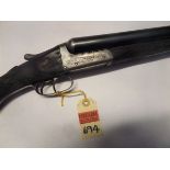 *A DB 12 bore x 2½” top lever hammerless boxlock non ejector shotgun, by I Hollis & Sons, 44½”
