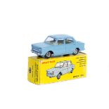 A French Dinky Toys Simca 1000 (519). In light blueish grey with cream interior, dished spun