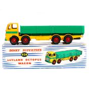 Dinky Supertoys Leyland Octopus Wagon (934). Yellow cab and chassis, green body and red wheels.