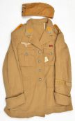 A Third Reich style Luftwaffe tropical tunic, with collar patches and epaulettes to a Leutnant in