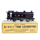 A Bassett-Lowke O Gauge clockwork LMS 0-6-0T locomotive (3305/0). An LMS 'Standard' tank