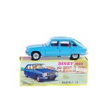 A French Dinky Toys Renault 16 (537). In light blue with red interior, dished spun wheels with black